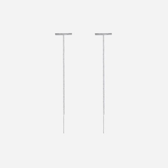 *NEW 925 Sterling Silver Bar Chain Drop Earrings - Picture 8 of 8